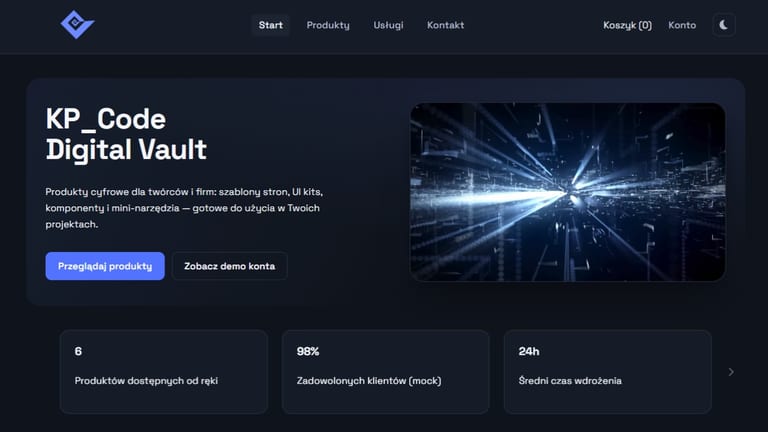 Zrzut interfejsu platformy KP_Code Digital Vault