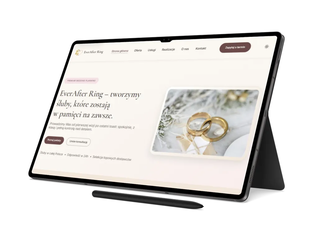 Tymczasowy placeholder mockupu tabletowego dla case study EverAfter Ring