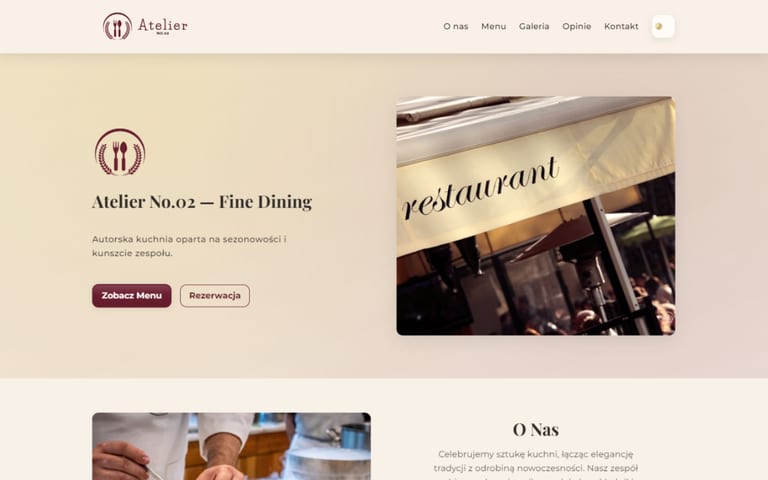Atelier No.02 — strona restauracji premium