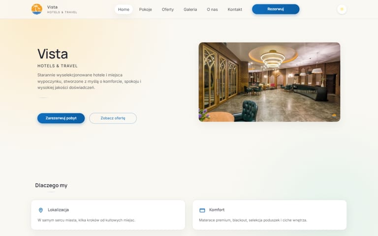 Vista — strona hotelarsko-turystyczna